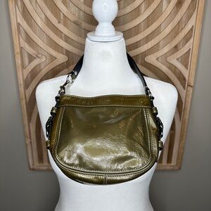 COACH Olive Green Leather Hobo Shoulder Bag